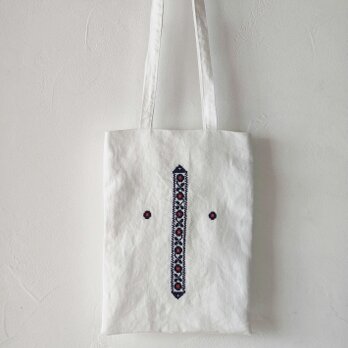 ハンガリー　クロスステッチの刺繍　リネンバッグNo.2