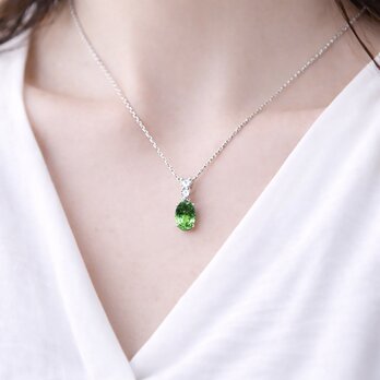 森に宿る深い緑 ツァボライトガーネットネックレス 一点物・1月誕生石 gn86