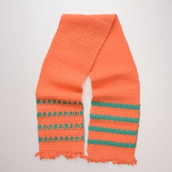 昭和レトロ ハンドメイド アクリルニットマフラー 1960〜70年代 ジャパンヴィンテージ