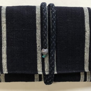 ８３５５　縞柄の着物で作った和風財布・ポーチ