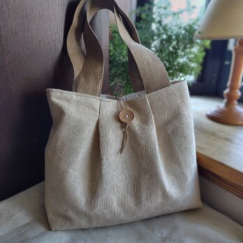 インポート生地*ジャガード*トートバッグ*アイボリー*M