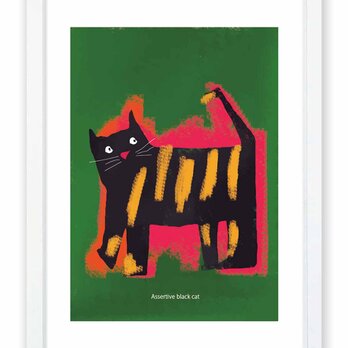 主張する猫　ネコ　送料無料 　イラスト　A4〜A0　ポスター　アートポスター　アート/sei検索新着順　3705