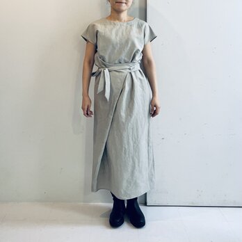 アシンメトリーラップワンピース(薄グレー)