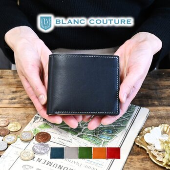 BlancCouture 二つ折り財布 小銭入れ無し 本革 札入れ 財布