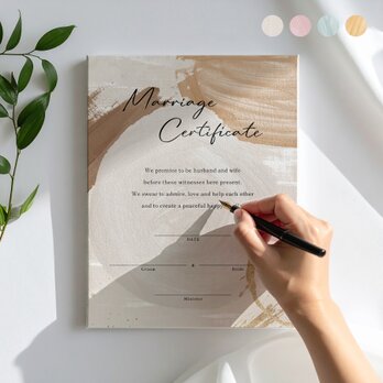 絵画風 キャンバス製 結婚証明書