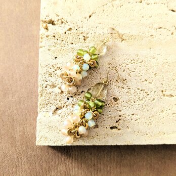 金具変更OK　レモンクォーツのイヤーアクセサリー（P1087）