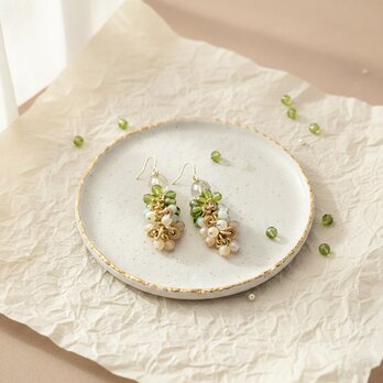 金具変更OK　レモンクォーツのイヤーアクセサリー（P1087）