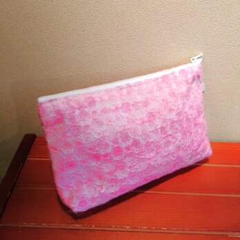 レースニット　長方形型ポーチ（特大）