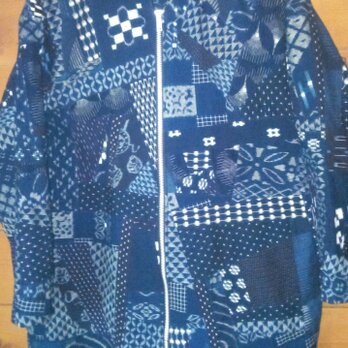 久留米絣　パッチワーク　コート　
