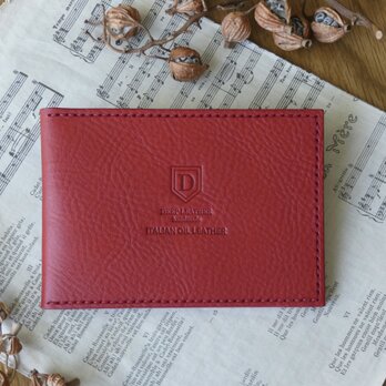 イタリア革の写真入れ／写真ケース／フォトフレーム／赤