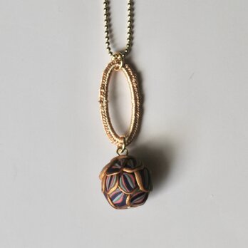 ボールチェーンネックレス　ダエン　02 gold×gold pink purple green gris