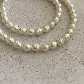 Pearls Necklaces ホワイトバロックパール 50cm(アクリルバロックパール)