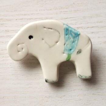 陶ブローチ-白象のあおの画像