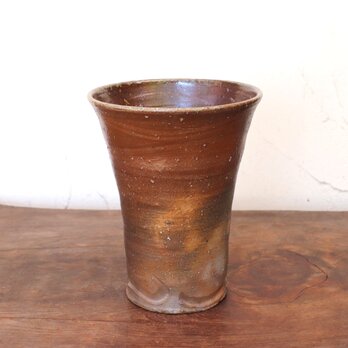 備前焼 麦酒呑・波(大)サンギリ　b3-019