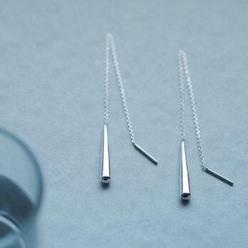 ロング ドロップ チェーン ピアス シルバー925