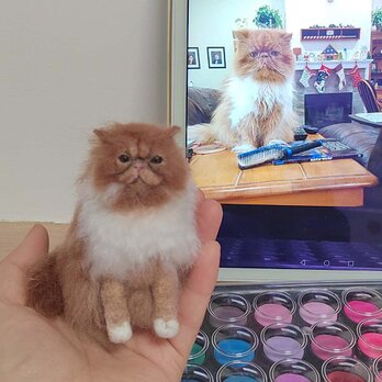 [オーダーメイド] 羊毛フェルト 猫 ネコ、ペット ぬいぐるみ、うちの子 人形 似顔絵、愛猫 誕生日 プレゼント、猫好き 贈り物