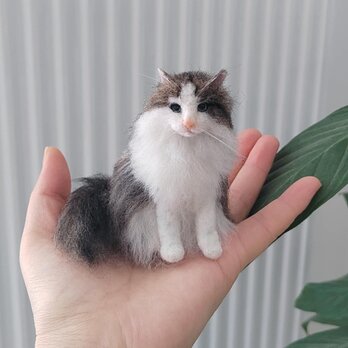 [オーダーメイド] 羊毛フェルト 猫 ネコ、ペット ぬいぐるみ、うちの子 人形 似顔絵、愛猫 誕生日 プレゼント、猫好き 贈り物