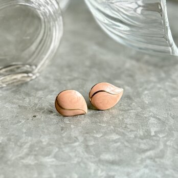 PT22-【 TRIFARI 】トリファリ・ヴィンテージピアス Peach Pink Enamel Paint