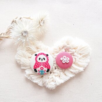 ★くるみボタンブローチ★