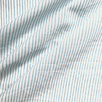 インド ブロックプリント生地 [50cm単位切売] サンガネリ ピンストライプ ブルー MT IF0343