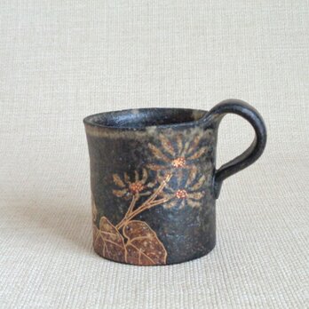 マグカップ（金彩つわぶきa）