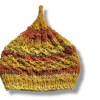 １点限定！　新作2025どんぐりニット帽子　野呂英作毛糸使用　ハロウィンパンプキン