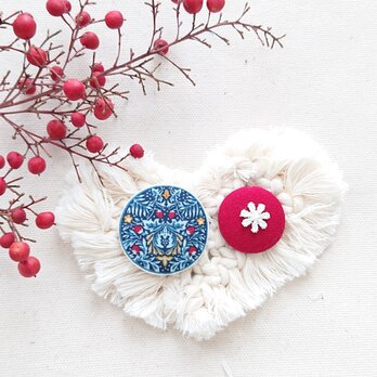 ★くるみボタンブローチ★