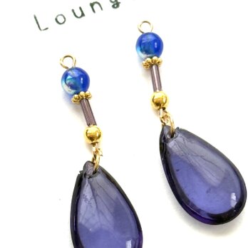 るんた染めビーズ チェコビーズピアス 樹脂ピアス