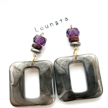 大ぶりピアス 樹脂ピアス