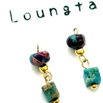 ターコイズピアス 天然石ピアス 樹脂ピアス