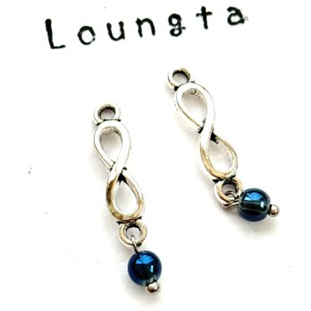 シンプル シルバーピアス ブル樹脂ピアス