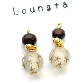 ウッドビーズピアス プチプラピアス 樹脂ピアス