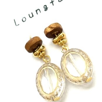 ウッドビーズピアス プチプラピアス 樹脂ピアス