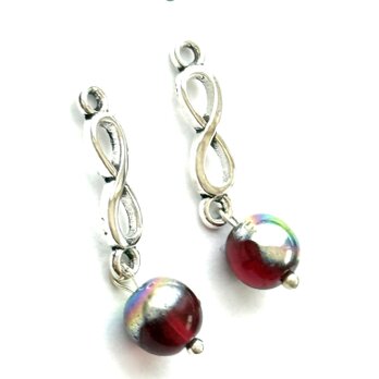 チェコビーズピアス シルバーピアス 樹脂ピアス