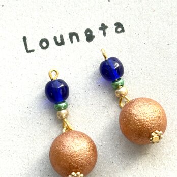 コットンパール風ピアス コットンパール パールピアス チェコビーズピアス 樹脂ピアス