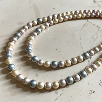 二連パールネックレス　フローラルブーケ