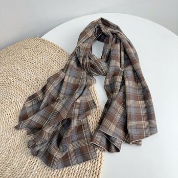 春 夏 秋  綿 チェックストール 母の日ギフト 敬老の日