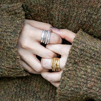 Consecutive rings・４連リング・ボリュームリング　/送料無料