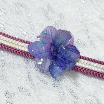 本物　紫陽花　 帯留め ブローチ　Happyグラデーション 立体　華やか