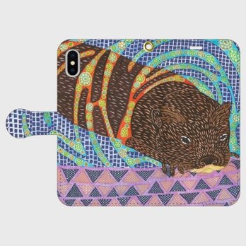 魚と友情の水辺物語｜コツメカワウソ・ツメリン｜帯あり手帳型iPhoneケース