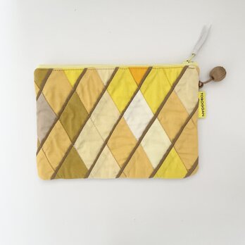ピースワークポーチ ダイヤ柄 035 (autumn leaves yellow)