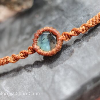 【スマイルベアーシリーズ】スマイルベアーのデントリック・ペルヴィアン・ブルーオパール・スマイルブレスレット零式【秘色】