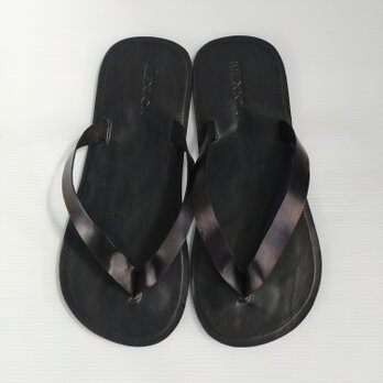 本革ビーチサンダル　無料サイズ調整可　色変更可　外反母趾対応可能　大人可愛い本革サンダル　22cm～28cm　ブラック