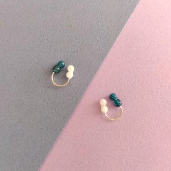 クリップイヤリング [両耳分] blue＆white / SV