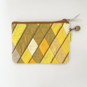 ピースワークポーチ ダイヤ柄 039 (autumn leaves yellow)