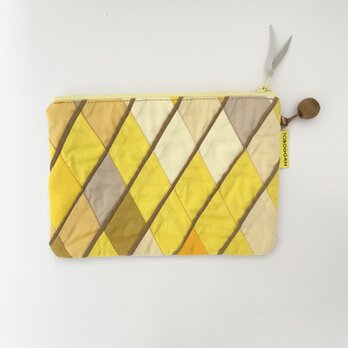 ピースワークポーチ ダイヤ柄 036 (autumn leaves yellow)