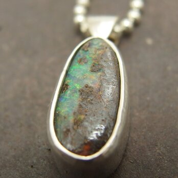 ボルダーオパールネックレス 【silver】天然石　オパール首飾り