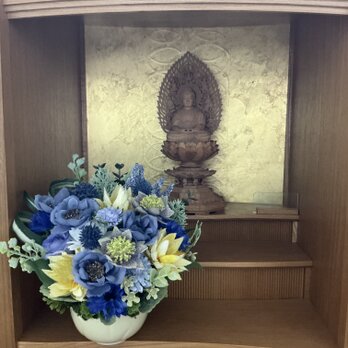 優しい色のフラワーアレンジメント   Mサイズ（造花、母の日、結婚祝い、新築祝、還暦祝い、敬老の日）のコピー