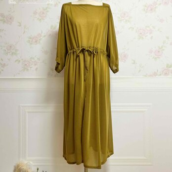 フリーサイズワンピース【無地マスタードイエロー】