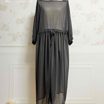 フリーサイズワンピース【無地チャコールグレー】